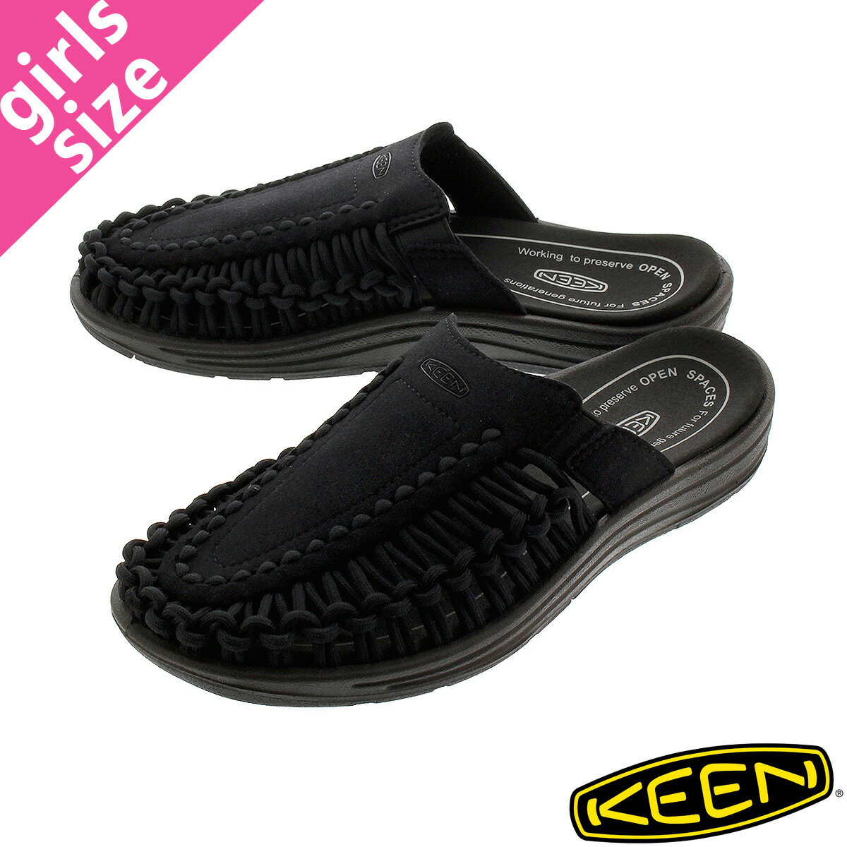 15Τʸ¨ȯ KEEN WOMEN UNEEK II SLIDE ڥǥ   ˡ 2 饤 BLACK/BLACK 1022399