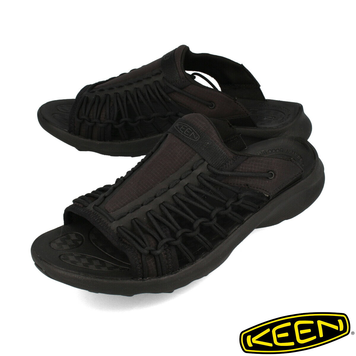 15時迄のご注文で即日発送可 KEEN MEN UNEEK SNK SLIDE 【メンズ】 キーン ユニーク スニーク スライド BLACK/BLACK 1024894