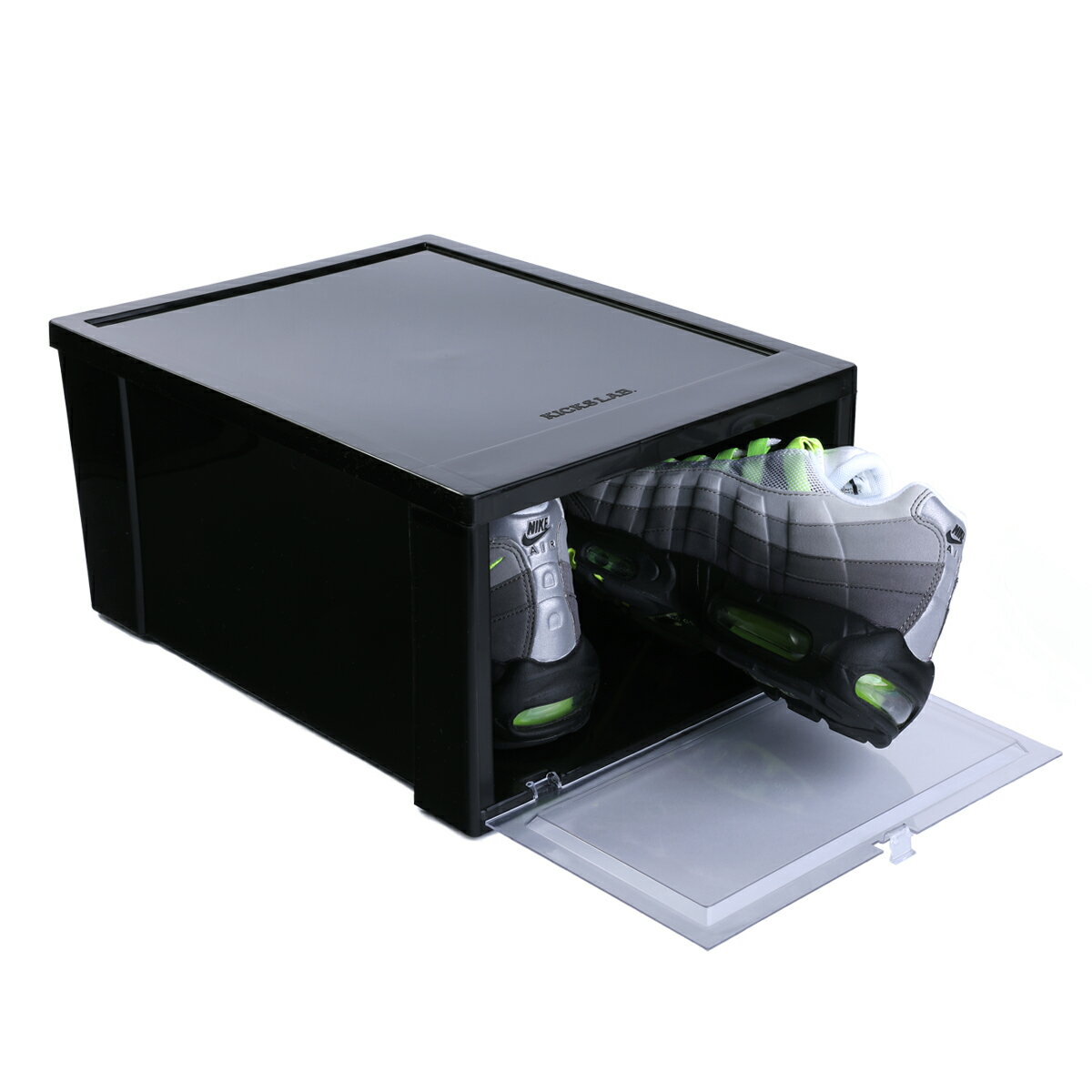 KICKS LAB. SHOE STORAGE BOX シューズケース 収納ボックス クリアケース 靴収納 キックスラボ シューストレージ ボックス 1ボックス BLACK