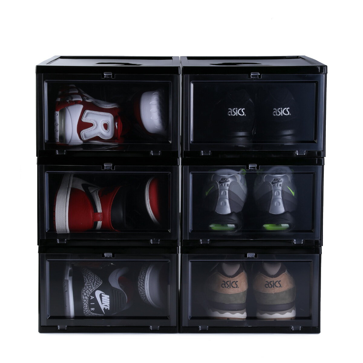 15時迄のご注文で即日発送可 KICKS LAB. SHOE STORAGE BOX シューズケース 収納ボックス クリアケース 靴収納 キックスラボ シューストレージ ボックス 6BOXセット 6 BOX SET BLACK