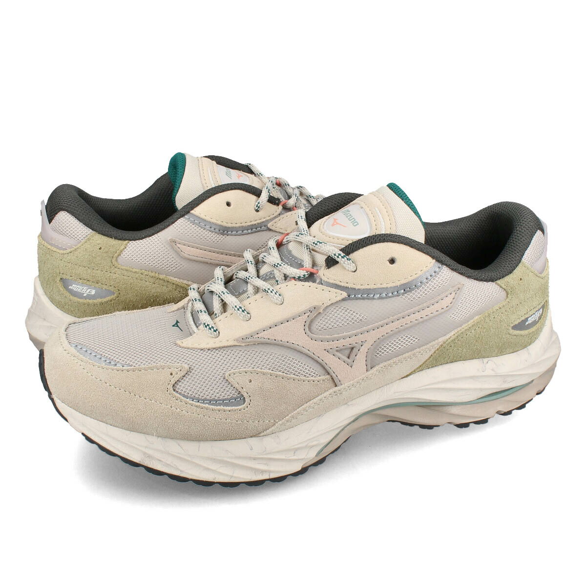  15時迄のご注文で即日発送可 MIZUNO WAVE RIDER B ミズノ ウエーブ ライダー B メンズ スニーカー ローカット GREY/GREIGE/KHAKI グレー d1ga235601