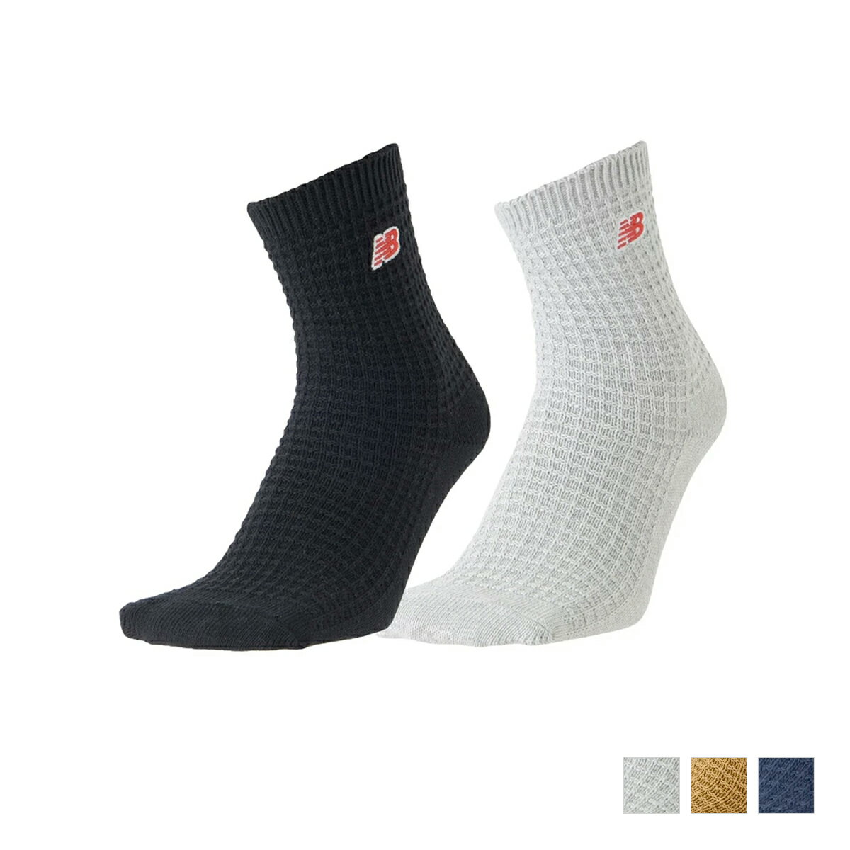 【50%OFF】 NEW BALANCE WAFFLE KNIT ANKLE 2P SOCKS ニューバランス ワッフルニット アンクル2Pソック..