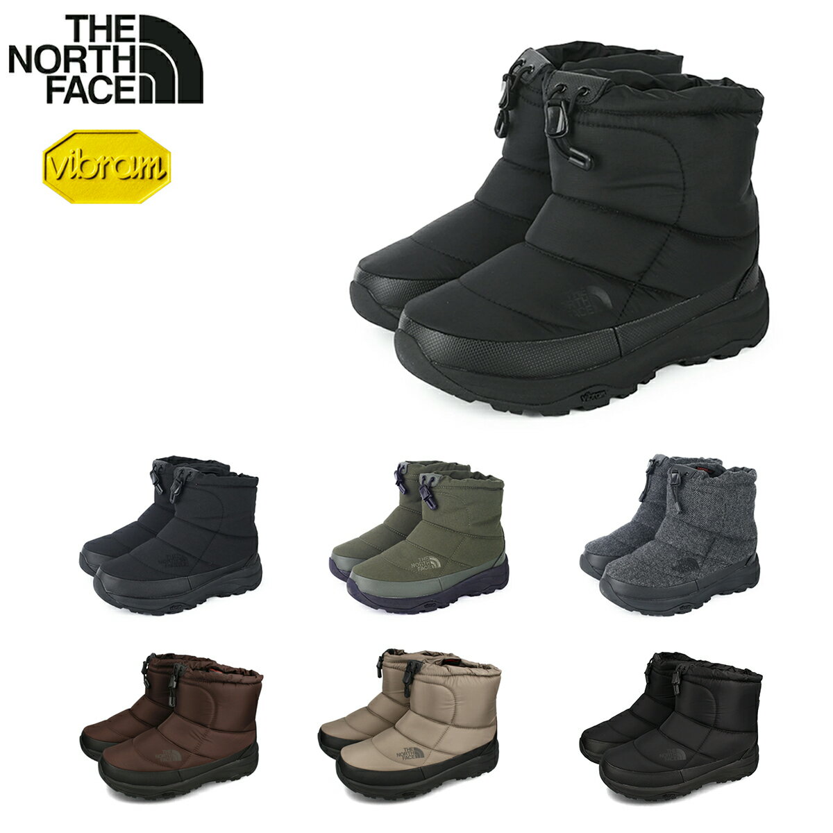 【プライスダウン】 15時迄のご注文で即日発送可 THE NORTH FACE NUPTSE BOOTIE WP VII SHORT ザ ノース フェイス ヌプシ ブーティ ウォータープルーフ VII ショート 秋冬 中わた 保温力 防水性 BLACK F.BLACK N.GREEN W.BLACK ブラック グリーン 4色展開 NF52273 1