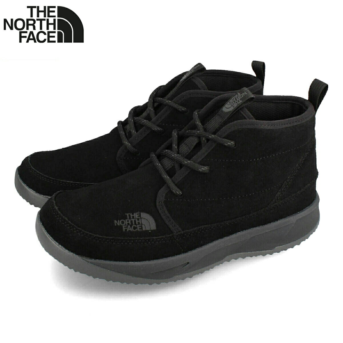 【プライスダウン】 15時迄のご注文で即日発送可 THE NORTH FACE W NUPTSE CHUKKA SUEDE ノースフェイス ヌプシ チャッカ スエード レディース スニーカー ミッドカット BLACK/BLACK(KK) ブラック nfw02373