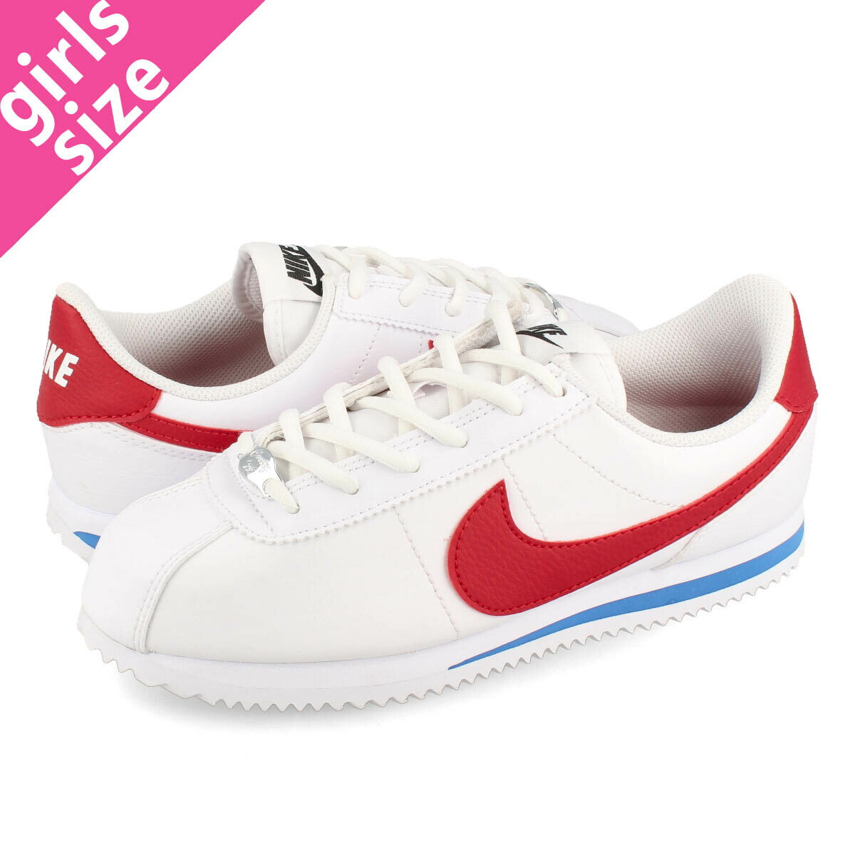 15時迄のご注文で即日発送可 NIKE CORTEZ BASIC SL GS ナイキ コルテッツ ベーシック SL GS WHITE/VARSITY RED/VARSITY ROYAL/BLACK 904764-103