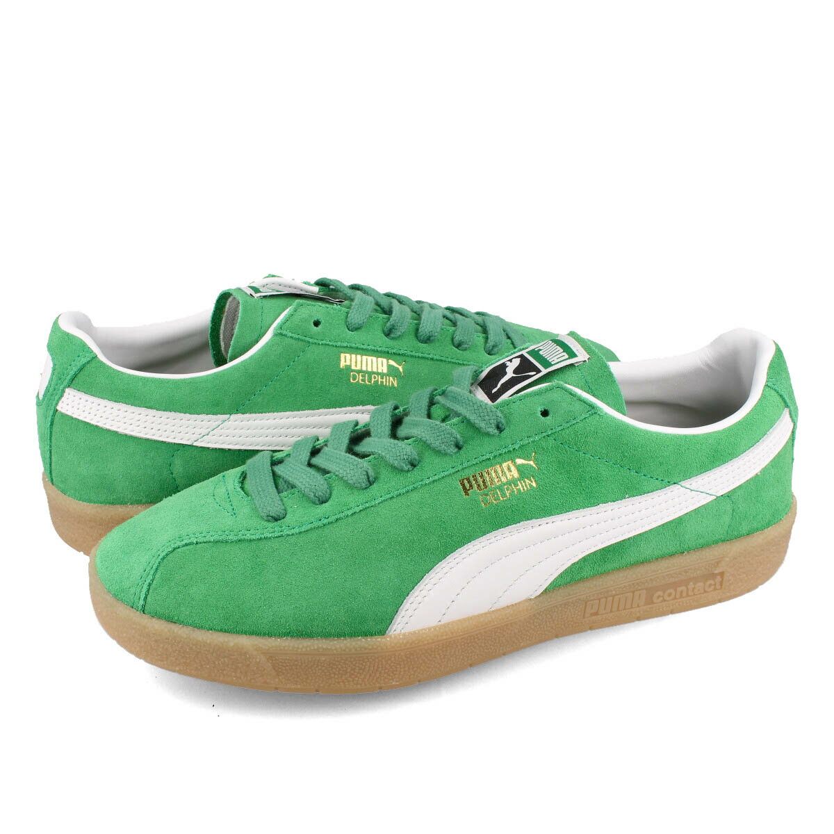  15時迄のご注文で即日発送可 PUMA DELPHIN OG DEBOSS プーマ デルフィン OG デボス メンズ スニーカー ローカット AMAZON GREEN/WHITE グリーン ホワイト 389128-02