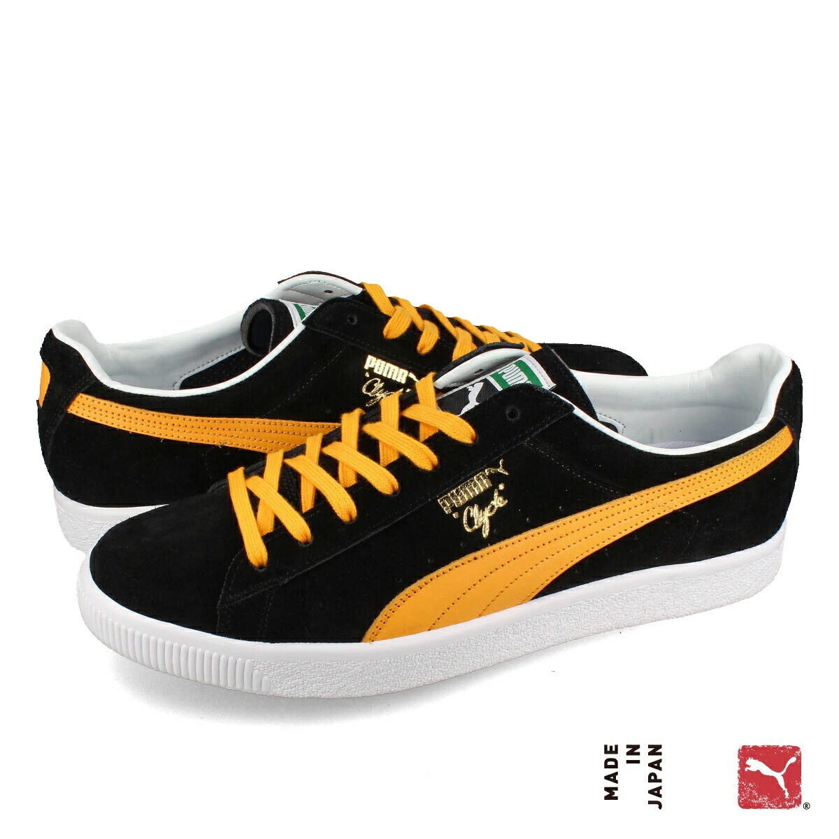  15時迄のご注文で即日発送可 PUMA CLYDE CLYDEZILLA MIJ   プーマ クライド クライドジラ メイドインジャパン メンズ ローカット BLACK/ZINNIA ブラック 394614-01