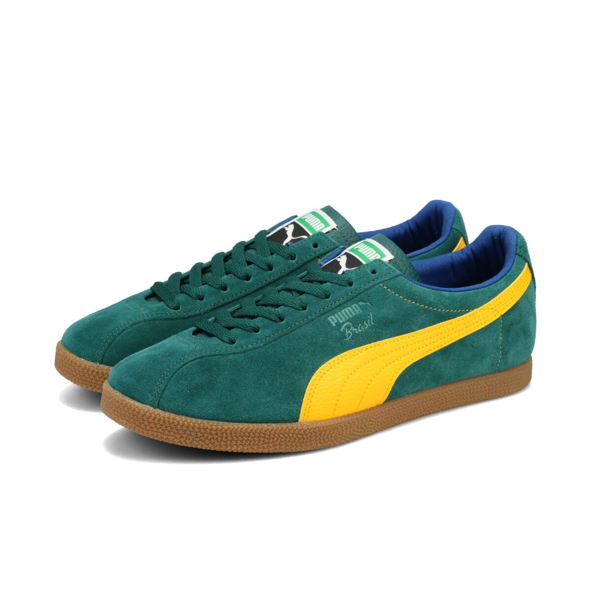 【30%OFF】 PUMA BRASIL LTH プーマ ブラジル レザー メンズ スニーカー ローカット DARK MYRTLE/GUM ネイビー 403246-01