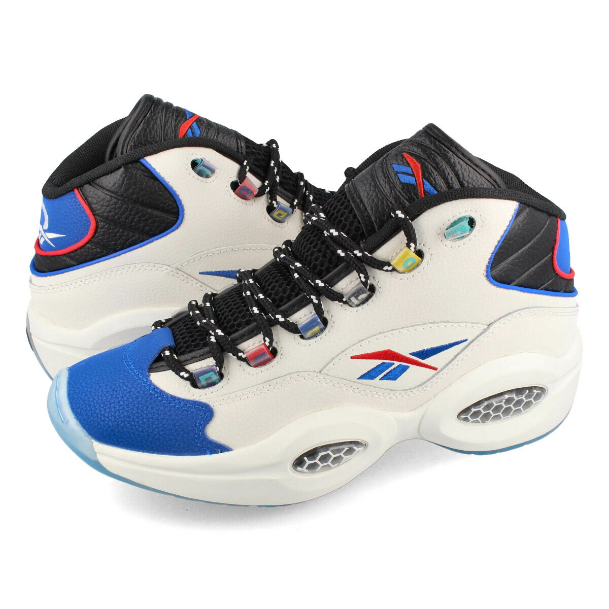 【プライスダウン】 15時迄のご注文で即日発送可 Reebok QUESTION MID リーボック クエスチョン ミッド メンズ アレン・アイバーソン CHALK/CORE BLACK/VECTOR BLUE ベージュ gw8858