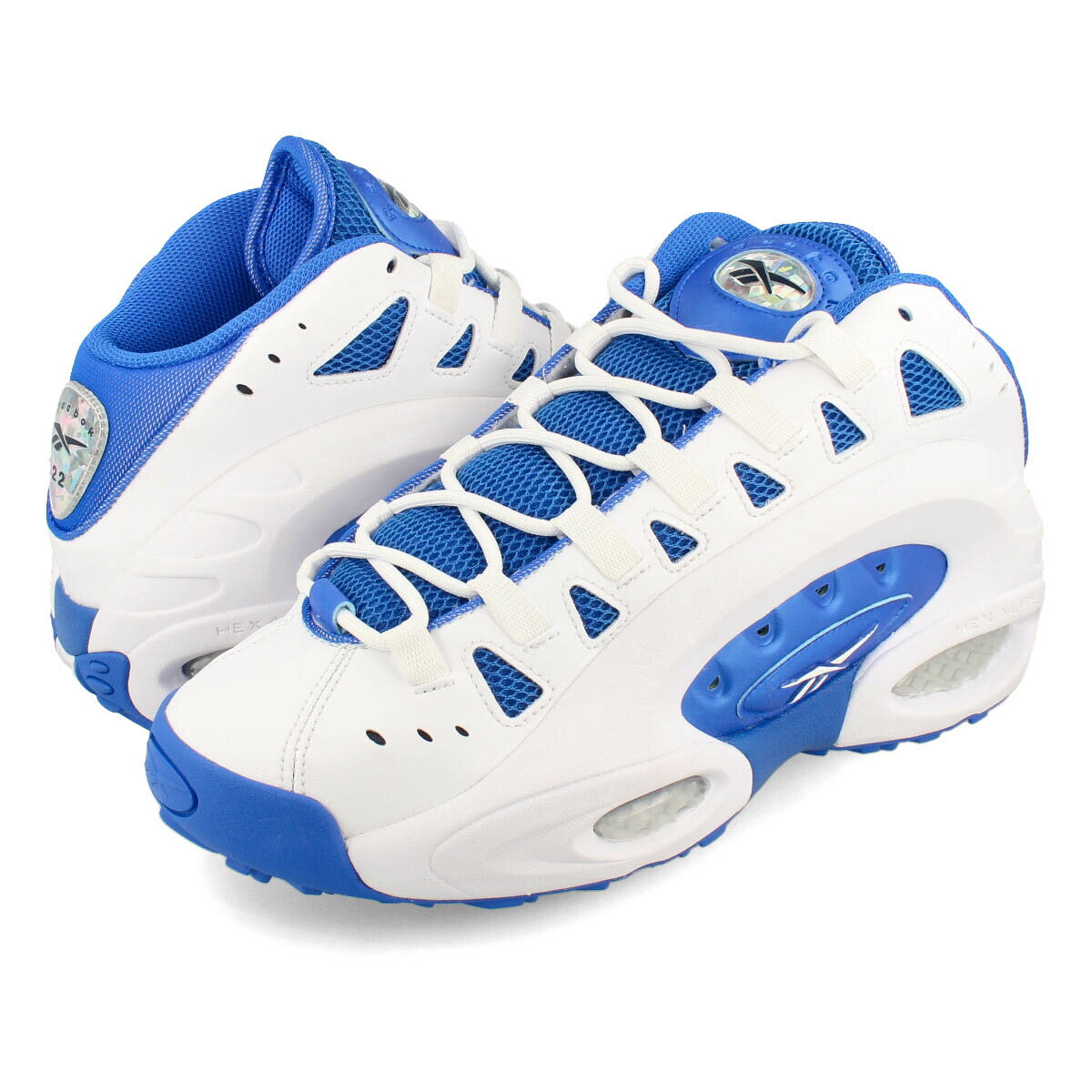  15時迄のご注文で即日発送可 Reebok ES22 リーボック ES22 メンズ スニーカー ミッドカット FTWR WHITE/ELECTRIC COBALT F23/GLASS BLUE ホワイト 100032754