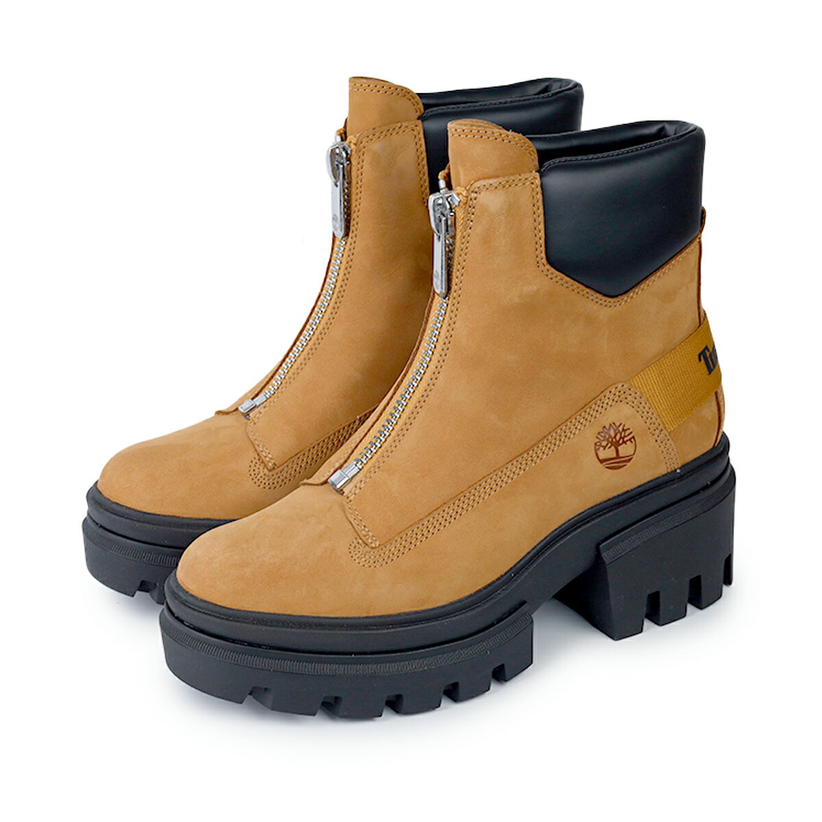 ティンバーランド 【プライスダウン】 15時迄のご注文で即日発送可 TIMBERLAND EVERLEIGH FRONT ZIP BOOT ティンバーランド エヴァーリー フロントジップ ブーツ レディース ブーツ WHEAT NUBUCK ブラウン a5yhm