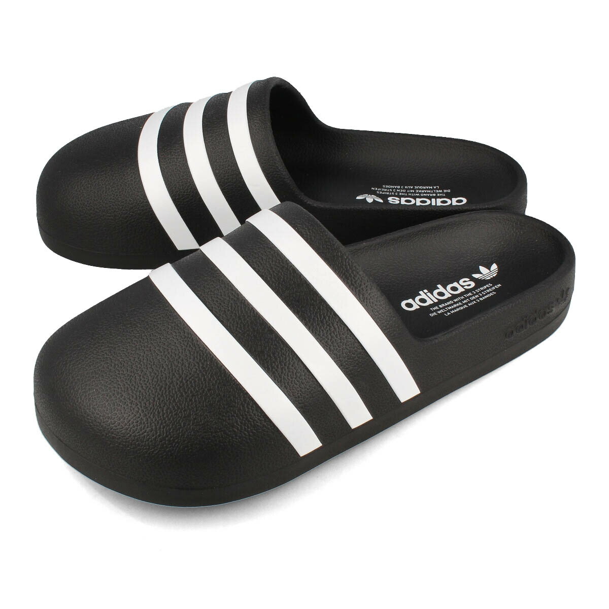  15時迄のご注文で即日発送可 adidas ADIFOM ADILETTE SLIDES アディダス ADIFOM アディレッタ スライド メンズ レディース サンダル CORE BLACK/FTWR WHITE/CORE BLACK ブラック hq7218