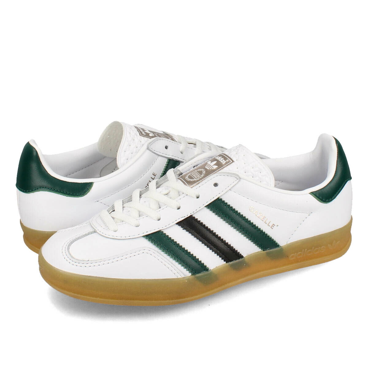 15時迄のご注文で即日発送可 adidas GAZELLE INDOOR W アディダス ガゼル インドア ウィメンズ メンズ レディース スニーカー ローカット FTWR WHITE/COLLEGE GREEN/CORE BLACK ホワイト IE2957