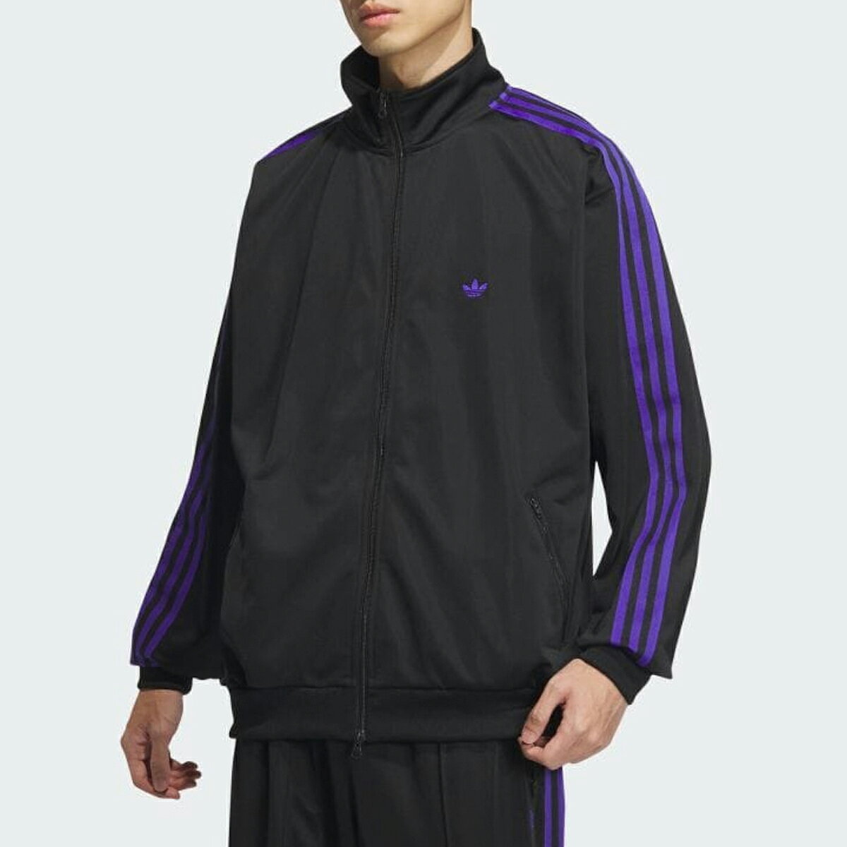 アディダス アウトドアジャケット レディース 15時迄のご注文で即日発送可 adidas BECKENBAUER TRACK TOP アディダス ベッケンバウアー トラック トップ メンズ レディース トラックジャケット BLACK/ENERGY INK ブラック IZ4923