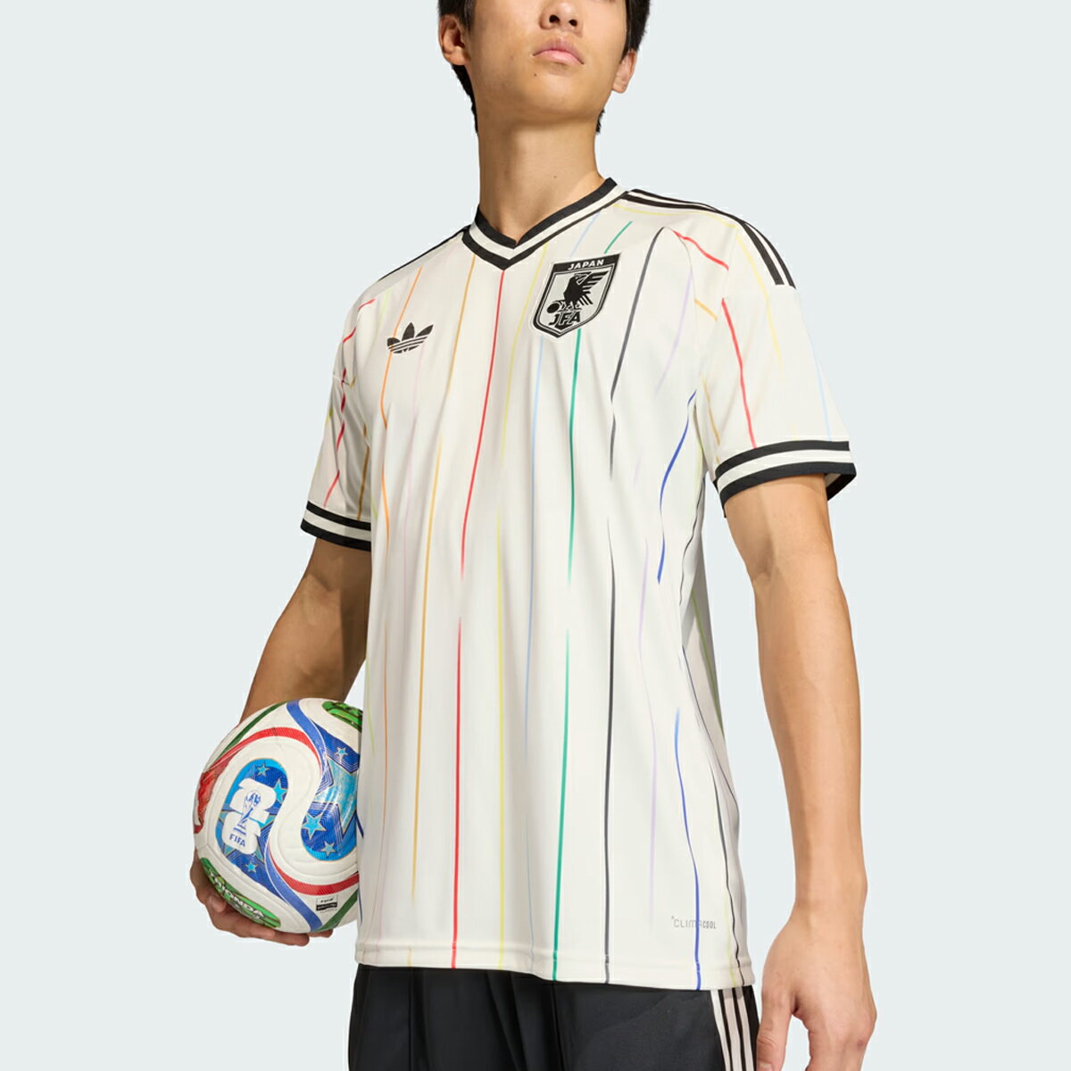 adidas JAPAN 2026 AWAY JERSEY アディダス サッカー日本代表 2026 アウェイ レプリカ ユニフォーム メンズ レディース 半袖Tシャツ OFF WHITE/BLACK ホワイト JN1872