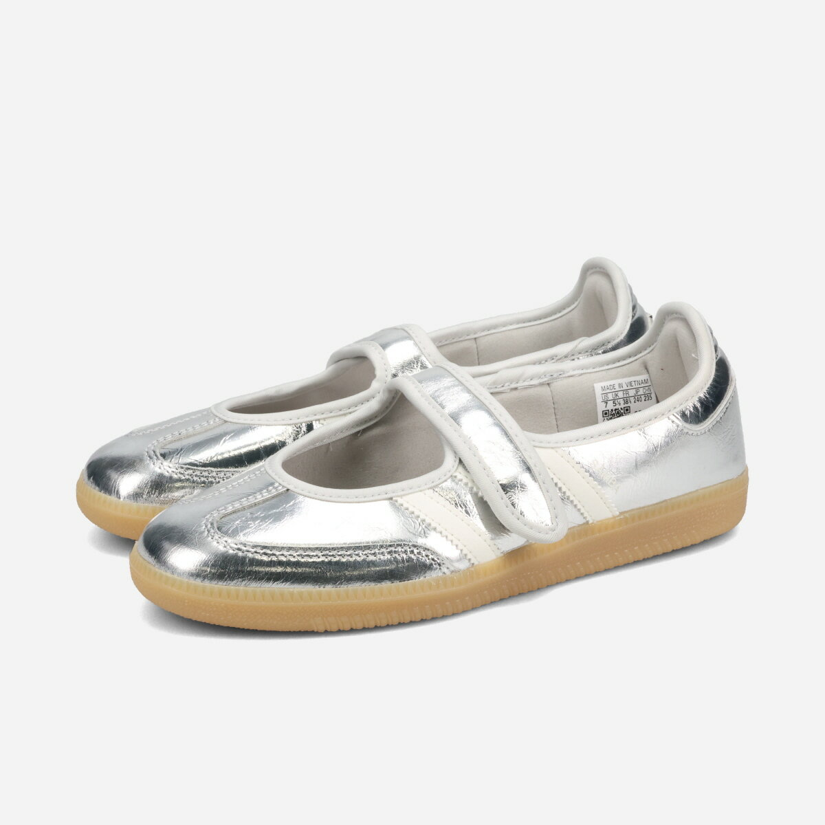 乐天商城 - adidas SAMBA JANE W アディダス サンバ ジェーン メンズ レディース スニーカー ローカット SILVER METALLIC/OFF WHITE/GUM シルバー KK2502