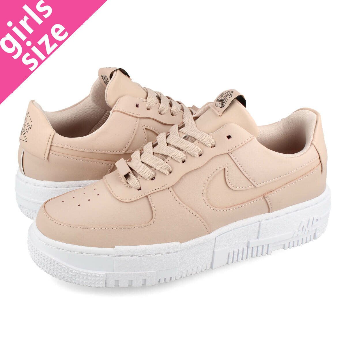 NIKE WMNS AIR FORCE 1 PIXCEL ナイキ ウィメンズ エアフォース 1 ピクセル PARTICLE BEIGE/PARTICLE BEIGE/BLACK ck6649-200