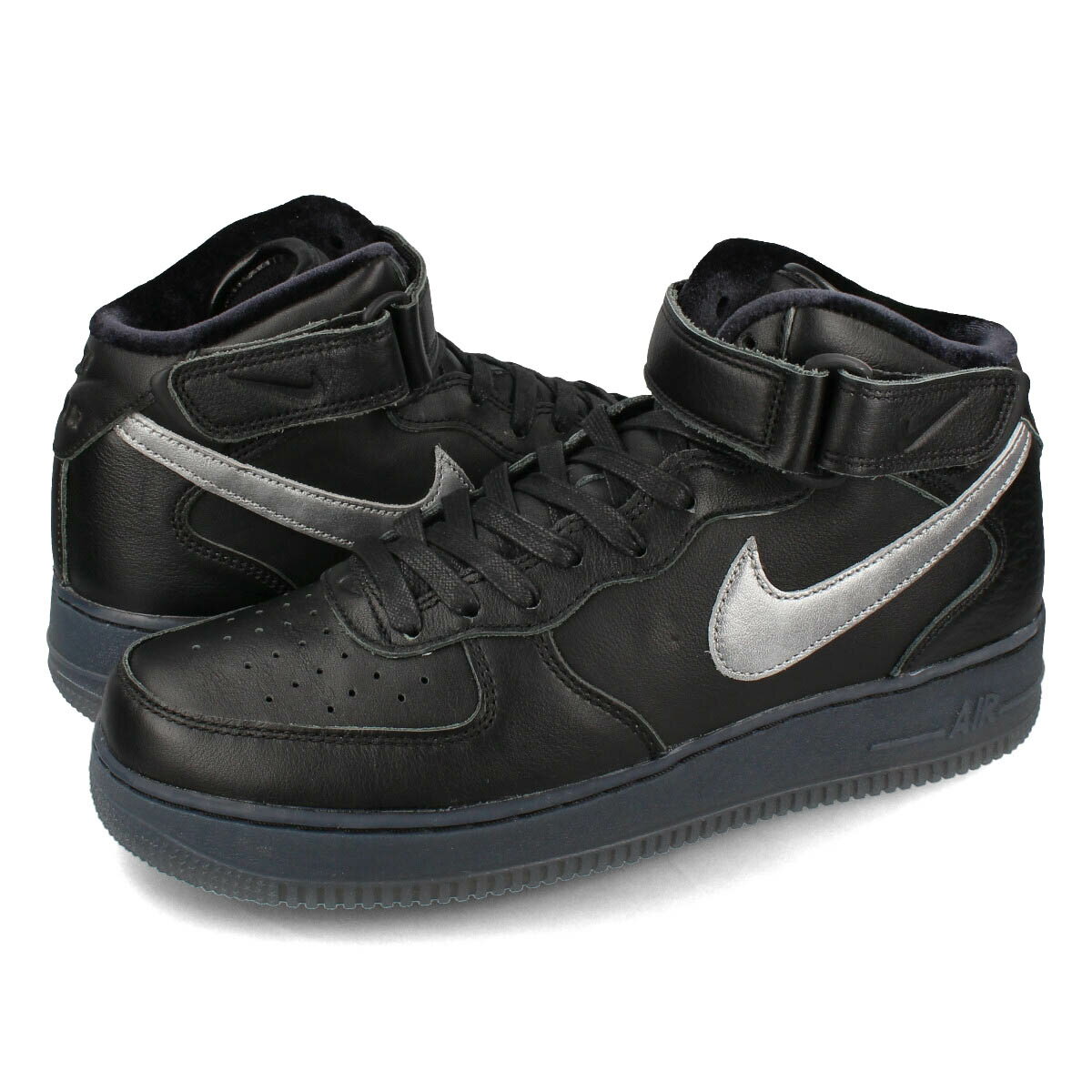 15Τʸ¨ȯ NIKE AIR FORCE 1 MID PREMIUM BLACK METALLIC SILVER ʥ ե 1 ߥå ץߥ  ̤ȯǥ  ˡ ߥåɥå BLACK/METALLIC SILVER/HYPER ...