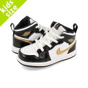 NIKE AIR JORDAN 1 MID SE TD ナイキ エア ジョーダン 1 ミッド SE TD BLACK/METALLIC GOLD/WHITE bq6933-007