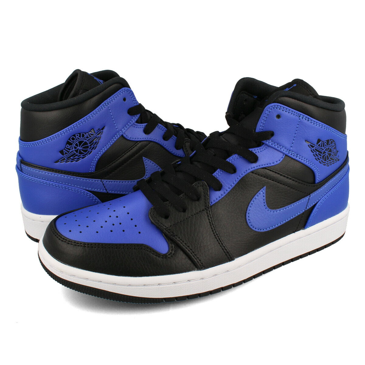 15時迄のご注文で即日発送可 NIKE AIR JORDAN 1 MID ナイキ エア ジョーダン 1 ミッド BLACK/HYPER ROYAL/WHITE 554724-077