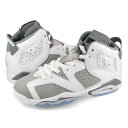 15時迄のご注文で即日発送可 NIKE AIR JORDAN 6 RETRO GS 【COOL GREY】 ナイキ エア ジョーダン 6 レトロ GS レディース ハイカット WHITE/MEDIUM GREY/COOL GREY ホワイト グレー 384665-100