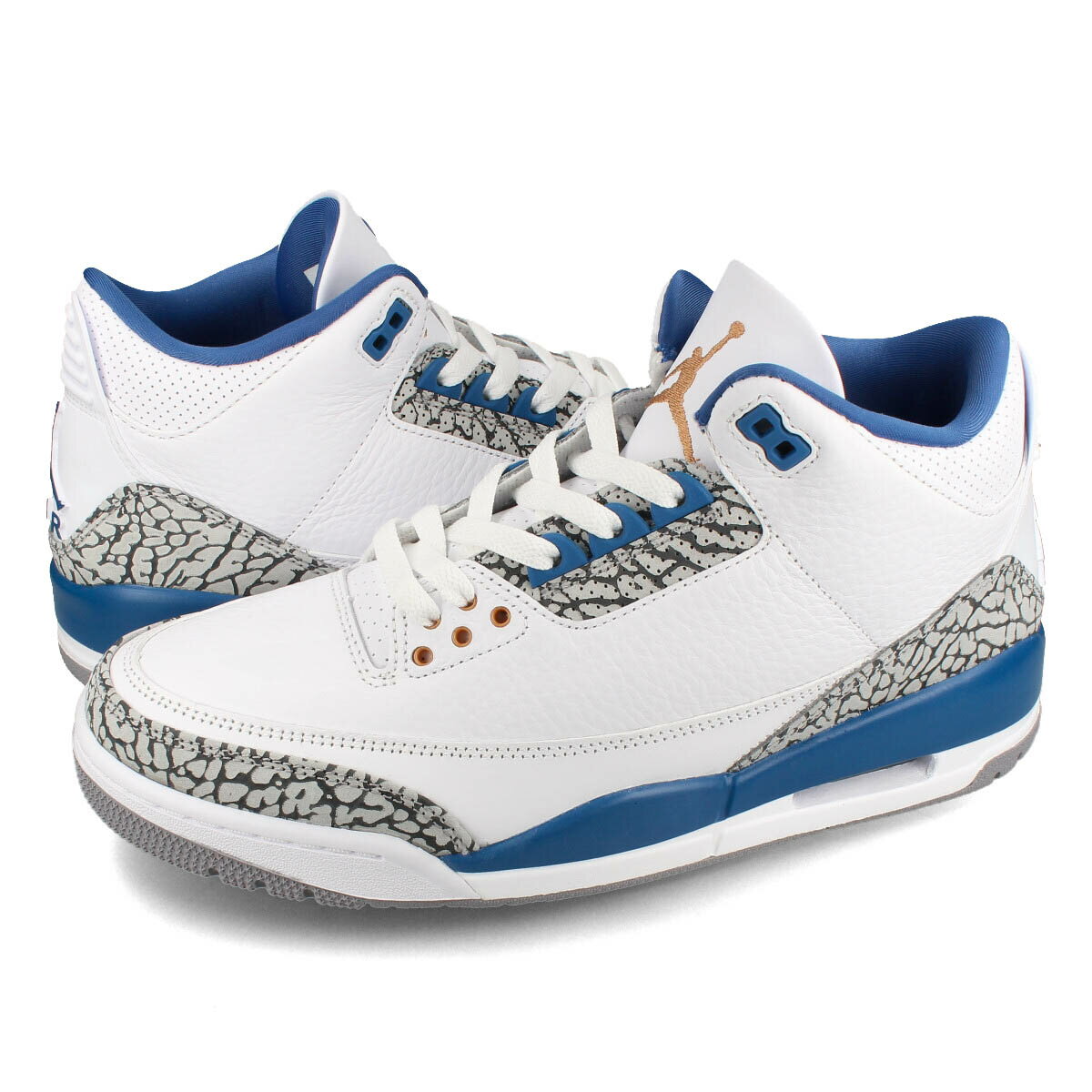 15時迄のご注文で即日発送可 NIKE AIR JORDAN 3 RETRO 【TRUE BLUE】 ナイキ エア ジョーダン 3 レトロ メンズ ミッドカット WHITE/METALLIC COPPER/TRUE BLUE ホワイト ct8532-148