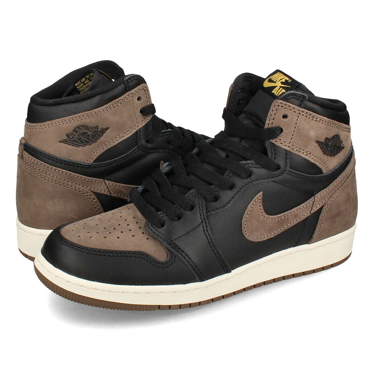 15時迄のご注文で即日発送可 NIKE AIR JORDAN 1 RETRO HIGH OG GS 【PALOMINO】 ナイキ エア ジョーダン 1 レトロ ハイ OG レディース スニーカー ハイカット BLACK/METALLIC GOLD/PALOMINO ブラック fd1437-020