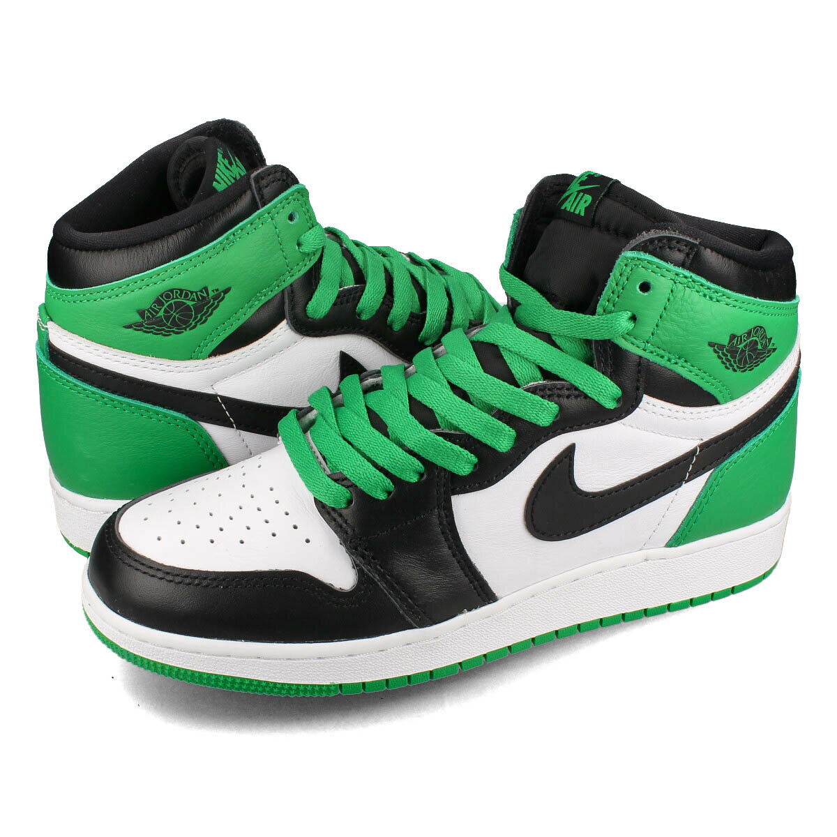 NIKE AIR JORDAN 1 HIGH OG GS ナイキ エア ジョーダン 1 レトロ ハイ OG GS レディース ハイカット BLACK/LUCKY GREEN/WHITE ブラック fd1437-031