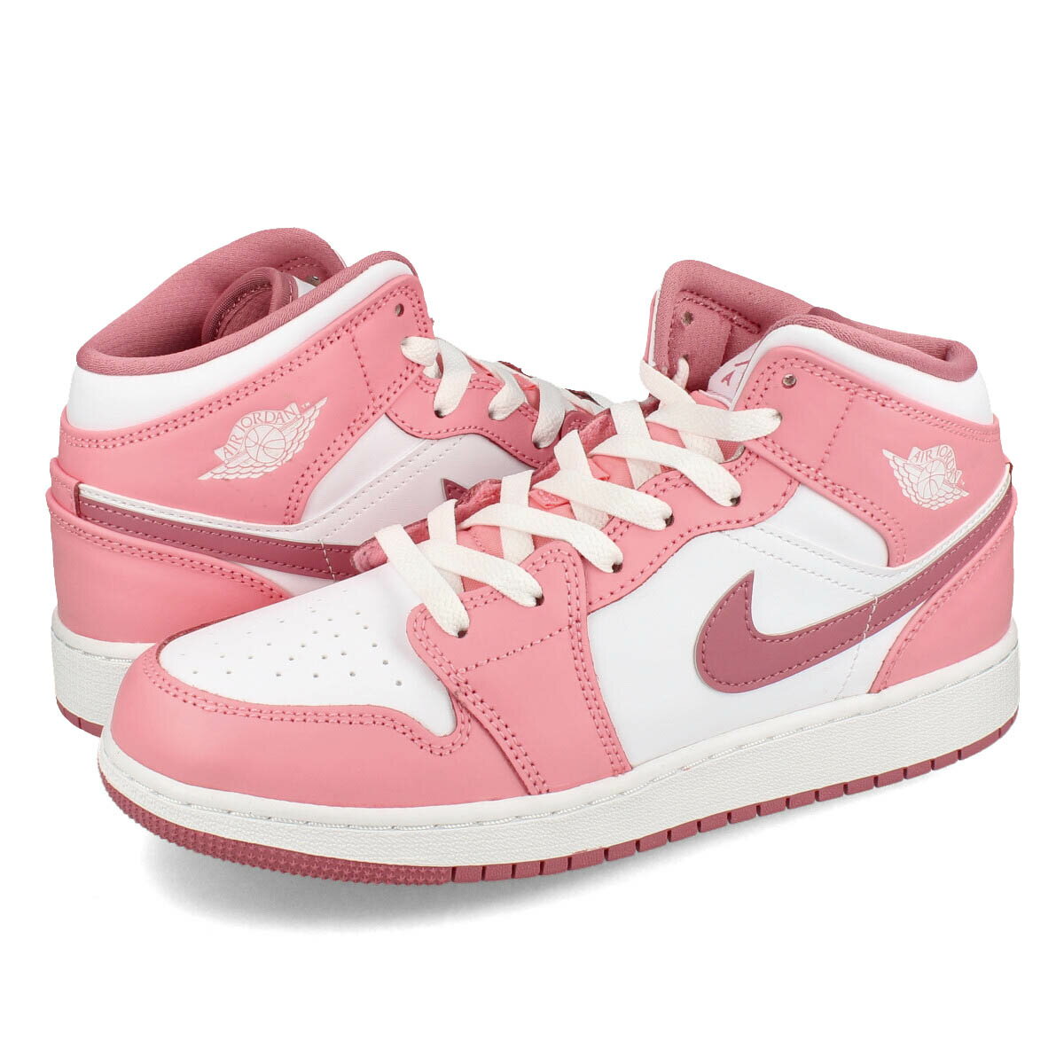 15時迄のご注文で即日発送可 NIKE AIR JORDAN 1 MID GS 【VALENTINE 039 S DAY】 ナイキ エア ジョーダン 1 ミッド GS バレンタイン デイ レディース スニーカー ミッドカット CORAL CHALK/DESERT BERRY/WHITE ピンク dq8423-616