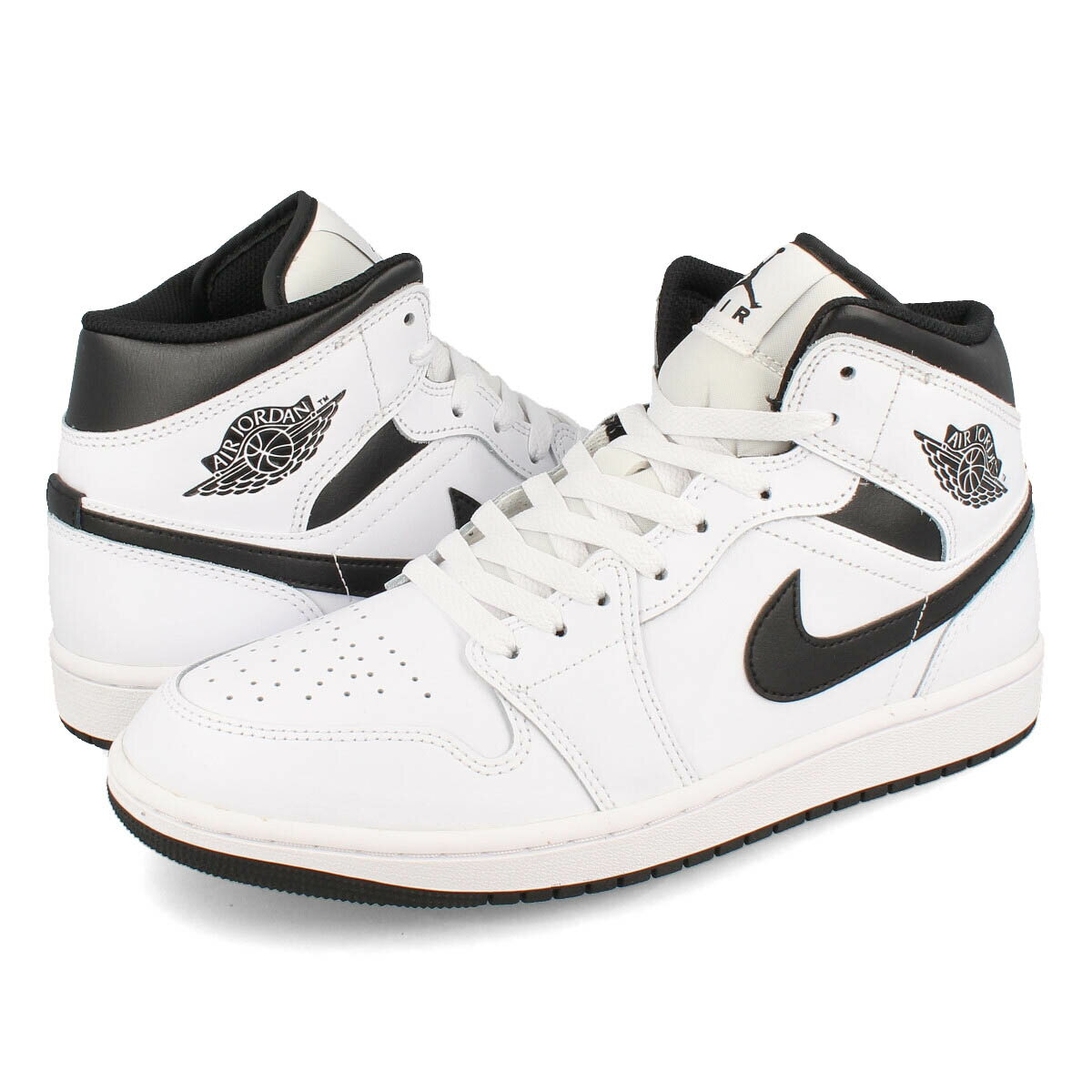 15時迄のご注文で即日発送可 NIKE AIR JORDAN 1 MID ナイキ エア ジョーダン 1 ミッド メンズ スニーカー ミッドカット WHITE/BLACK/WHITE ホワイト DQ8426-132