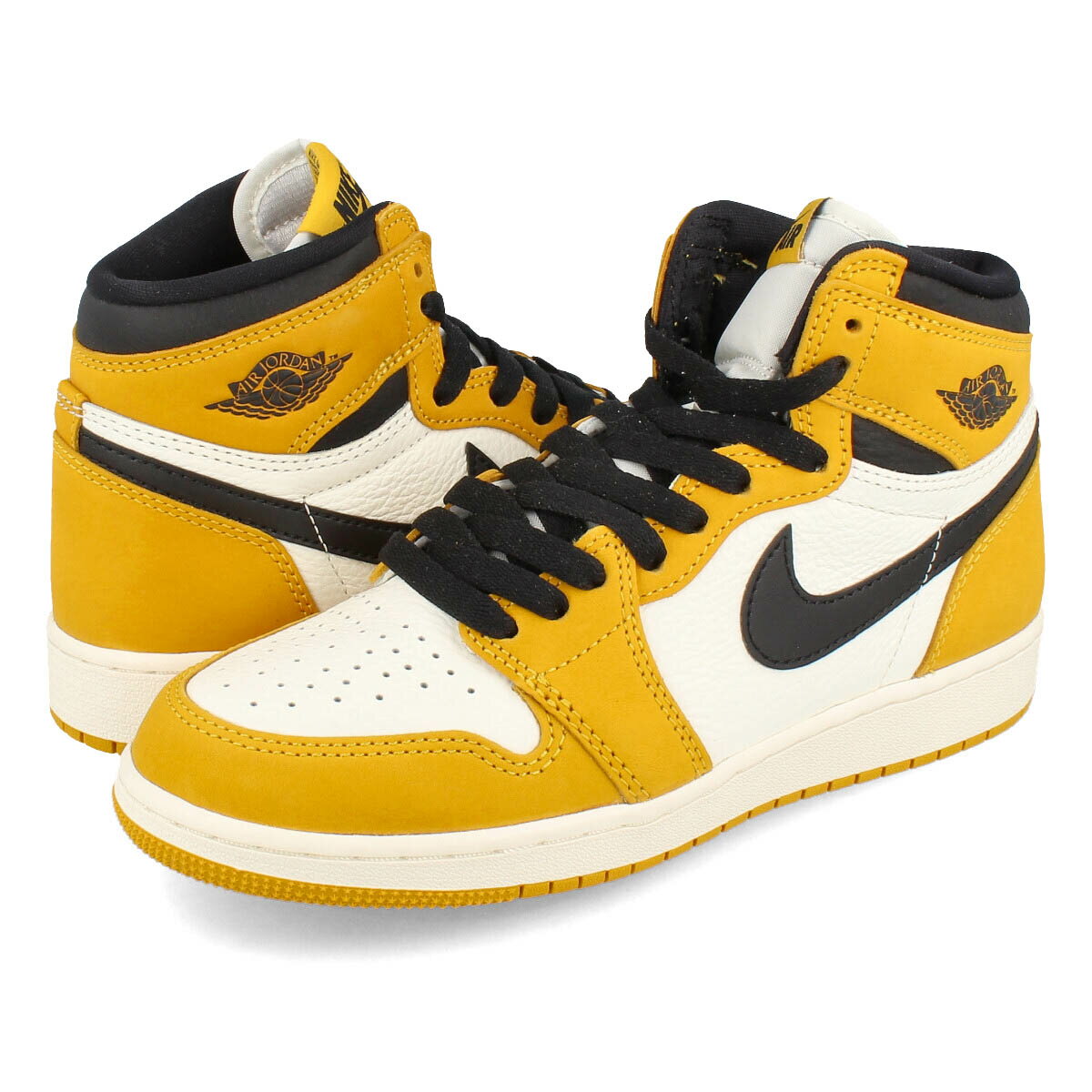 楽天SELECT SHOP LOWTEX15時迄のご注文で即日発送可 NIKE AIR JORDAN 1 HIGH RETRO OG GS ナイキ エア ジョーダン 1 レトロ ハイ OG GS レディース スニーカー ハイカット YELLOW OCHRE/BLACK/SAIL イエロー FD1437-701