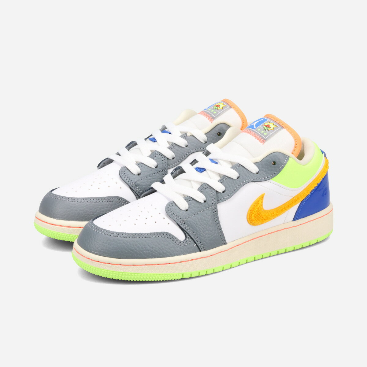 Rakuten - 【15,000円均一SALE】 NIKE AIR JORDAN 1 LOW GS 【HOOPS】 ナイキ エア ジョーダン 1 ロー GS 【フープス】 レディース スニーカー ローカット WHITE/COCONUT MILK/GHOST GREEN/LASER ORANGE マルチカラー FB1835-181