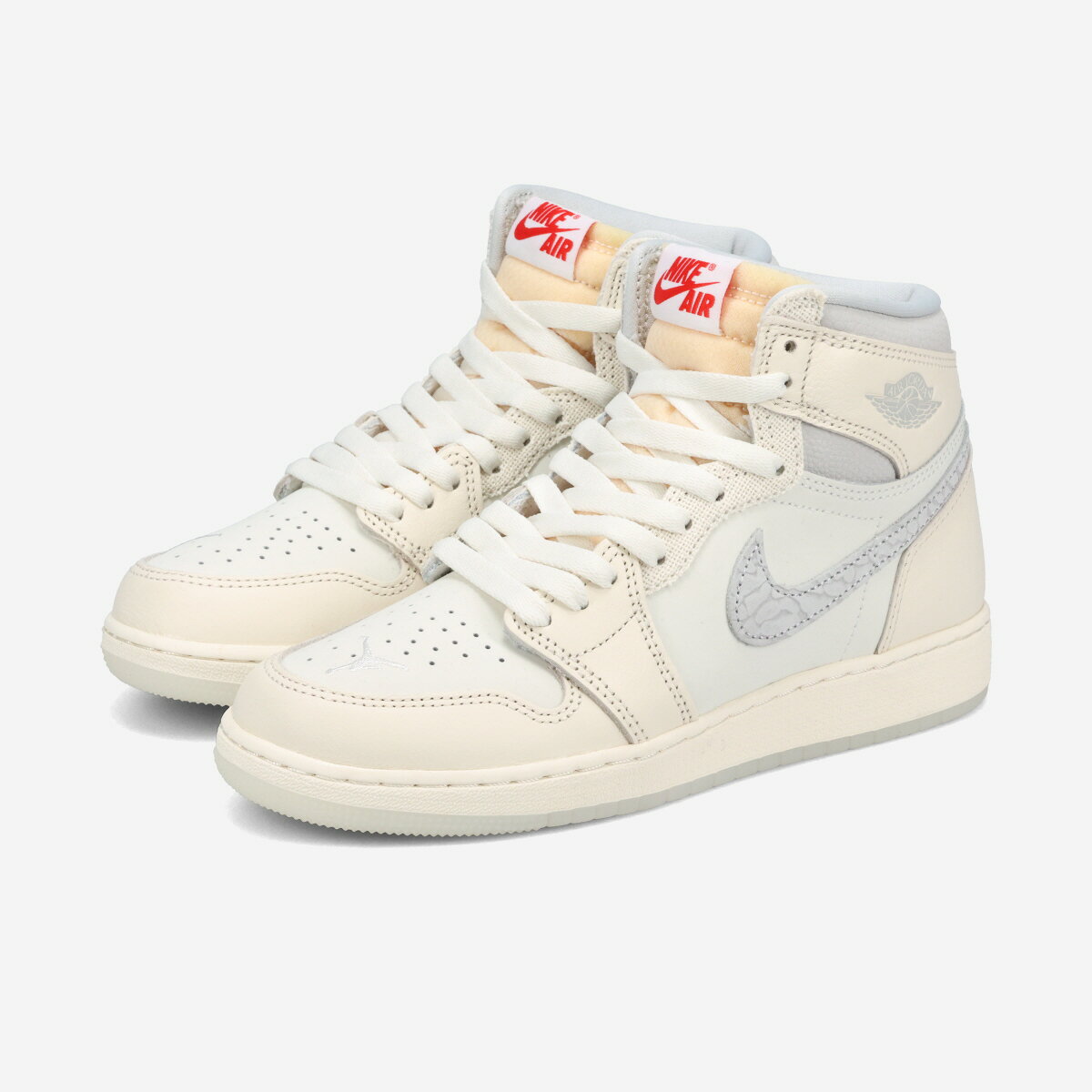 乐天商城 - NIKE AIR JORDAN 1 RETRO HIGH OG GS ナイキ エア ジョーダン 1 レトロ ハイ OG GS レディース スニーカー ハイカット SAIL/UNIVERSITY RED/PALE IVORY/COCONUT MILK/PHANTOM/COCONUT MILK ベージュ IH4281-100