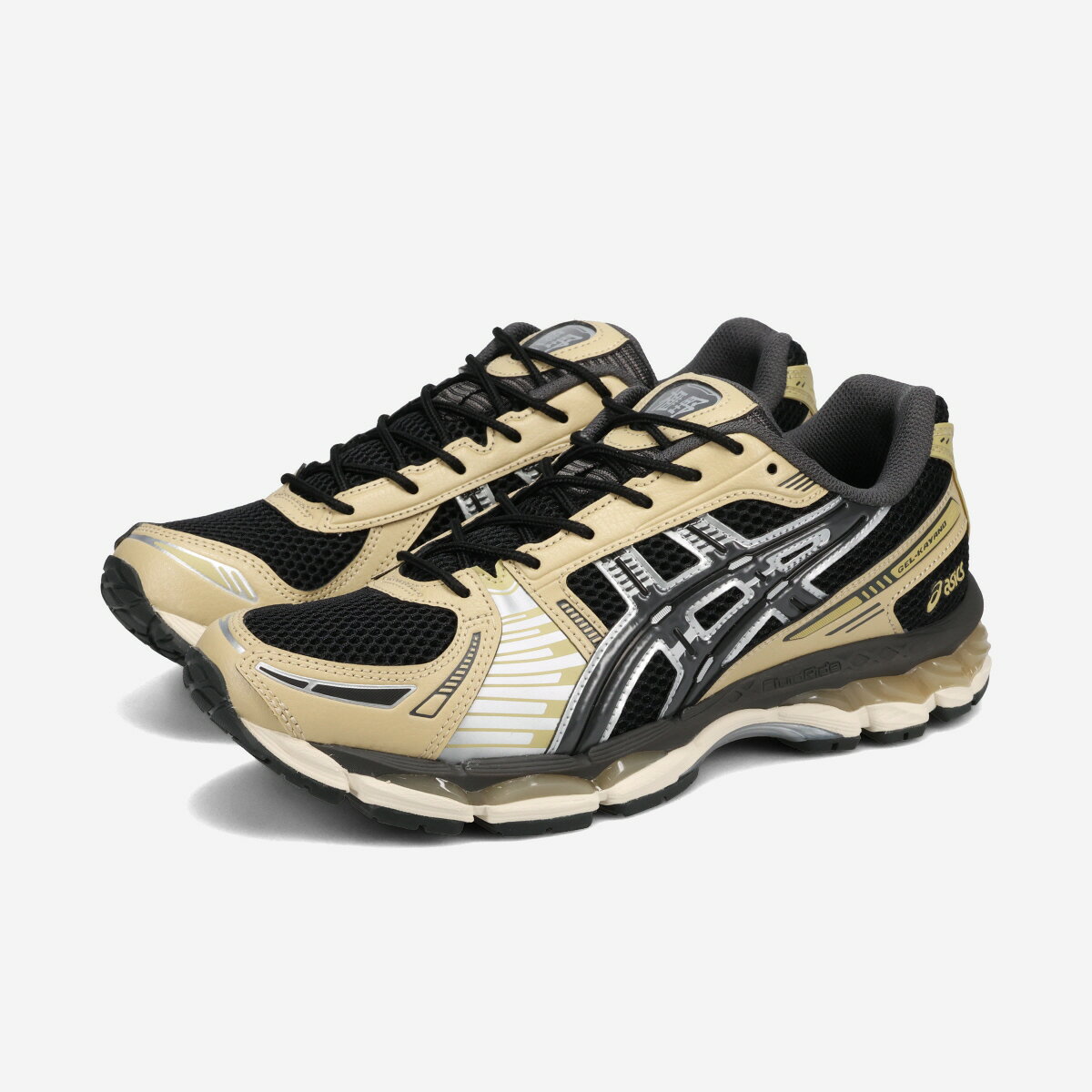 乐天商城 - ASICS SPORTSTYLE GEL-KAYANO 12.1 アシックス スポーツスタイル ゲル カヤノ 12.1 メンズ レディース スニーカー ローカット BLACK/OBSIDIAN GREY ベージュ 1203A759-002