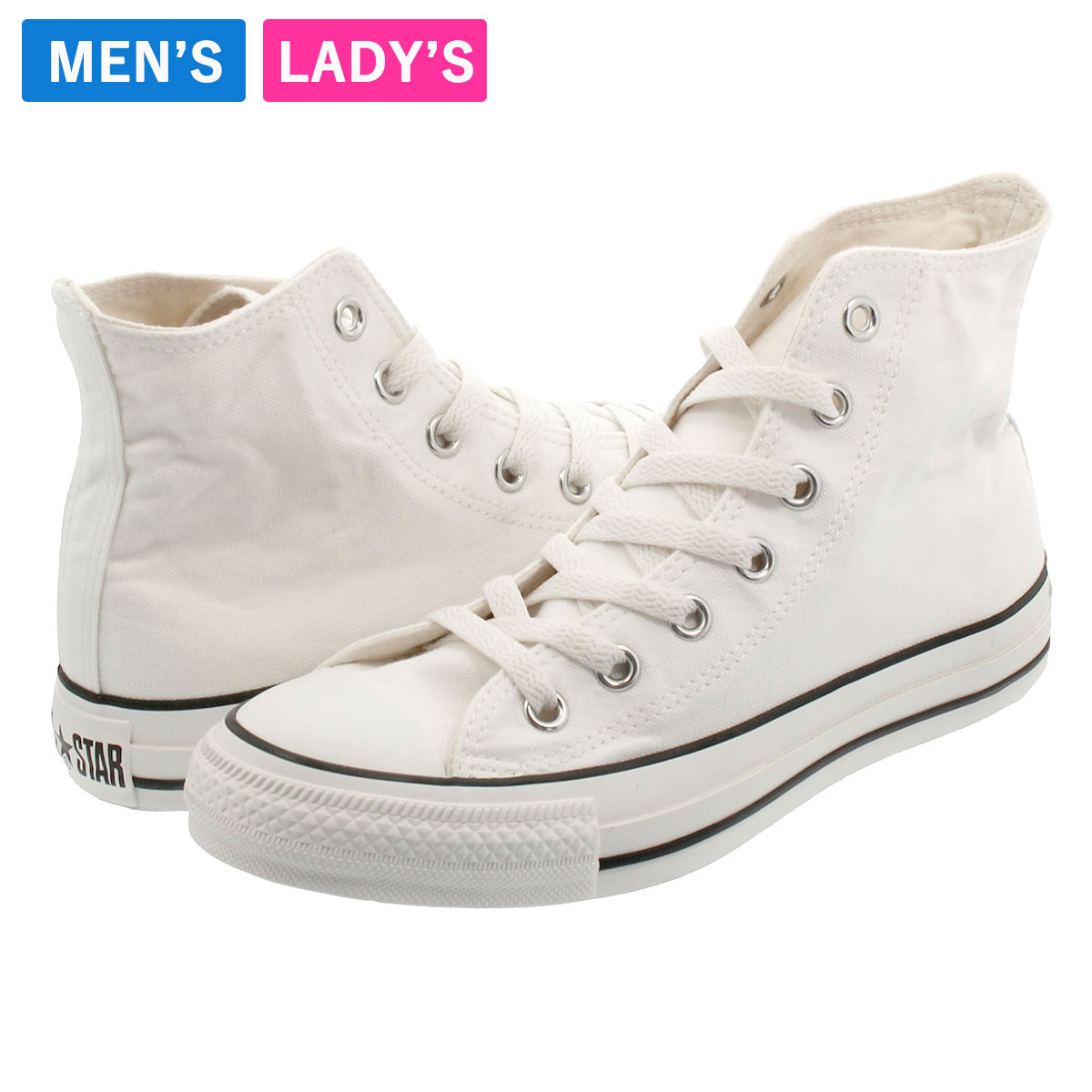 【毎日がお得！値下げプライス】 CONVERSE ALL STAR WASHEDCANVAS HI コンバース オールスター ウォッシュドキャンバス ハイ WHITE 31300172