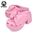 15時迄のご注文で即日発送可 CROCS SIREN BOW CLOG クロックス サイレン ボウ クロッグ メンズ レディース サンダル PINK TWEED ピンク 210000-6WY