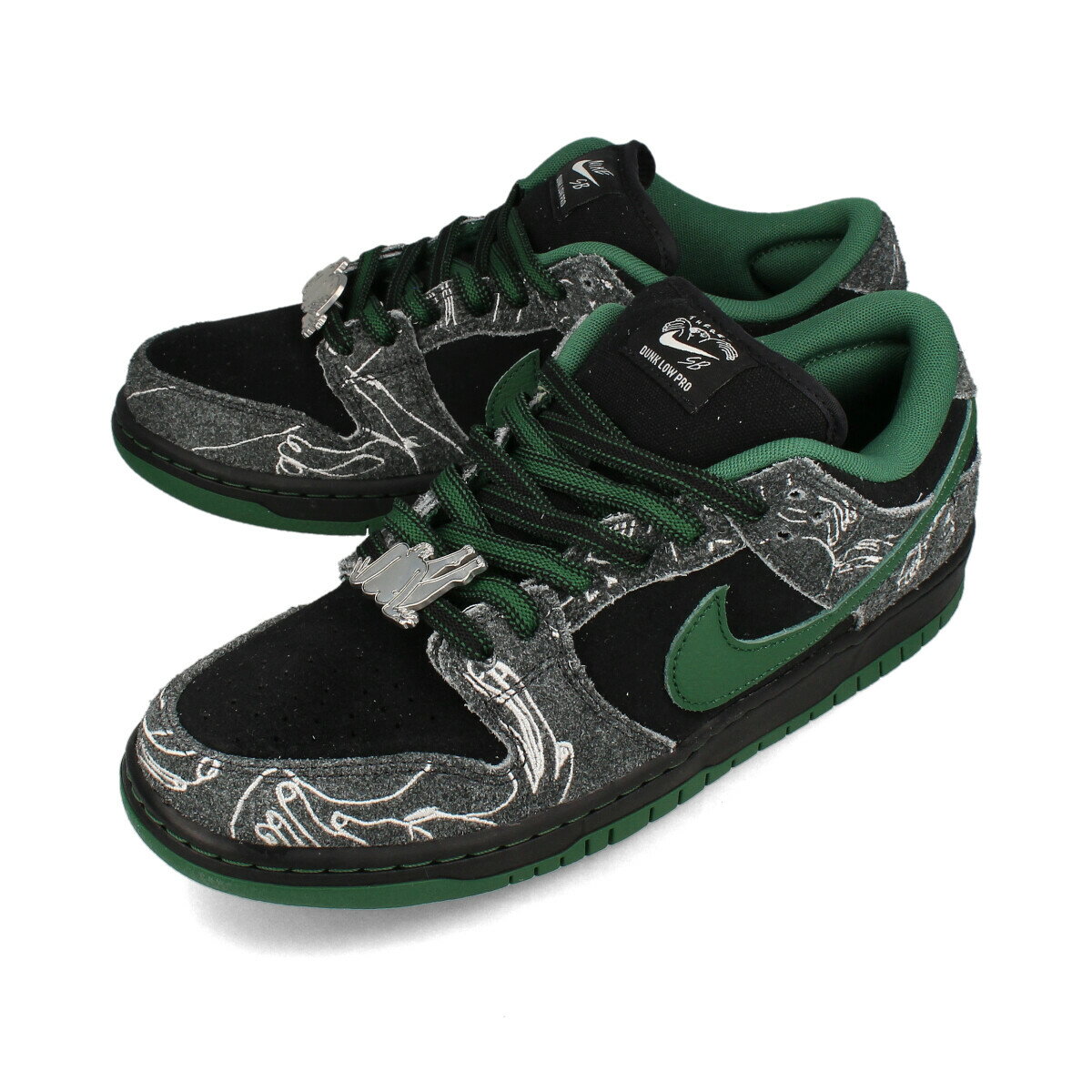NIKE SB DUNK LOW PRO × THERE SKATEBOARDS ナイキ SB ダンク ロー プロ × ゼア スケートボード メンズ スニーカー ローカット BLACK/GORGE GREEN/SUMMIT WHITE ブラック HF7743-001