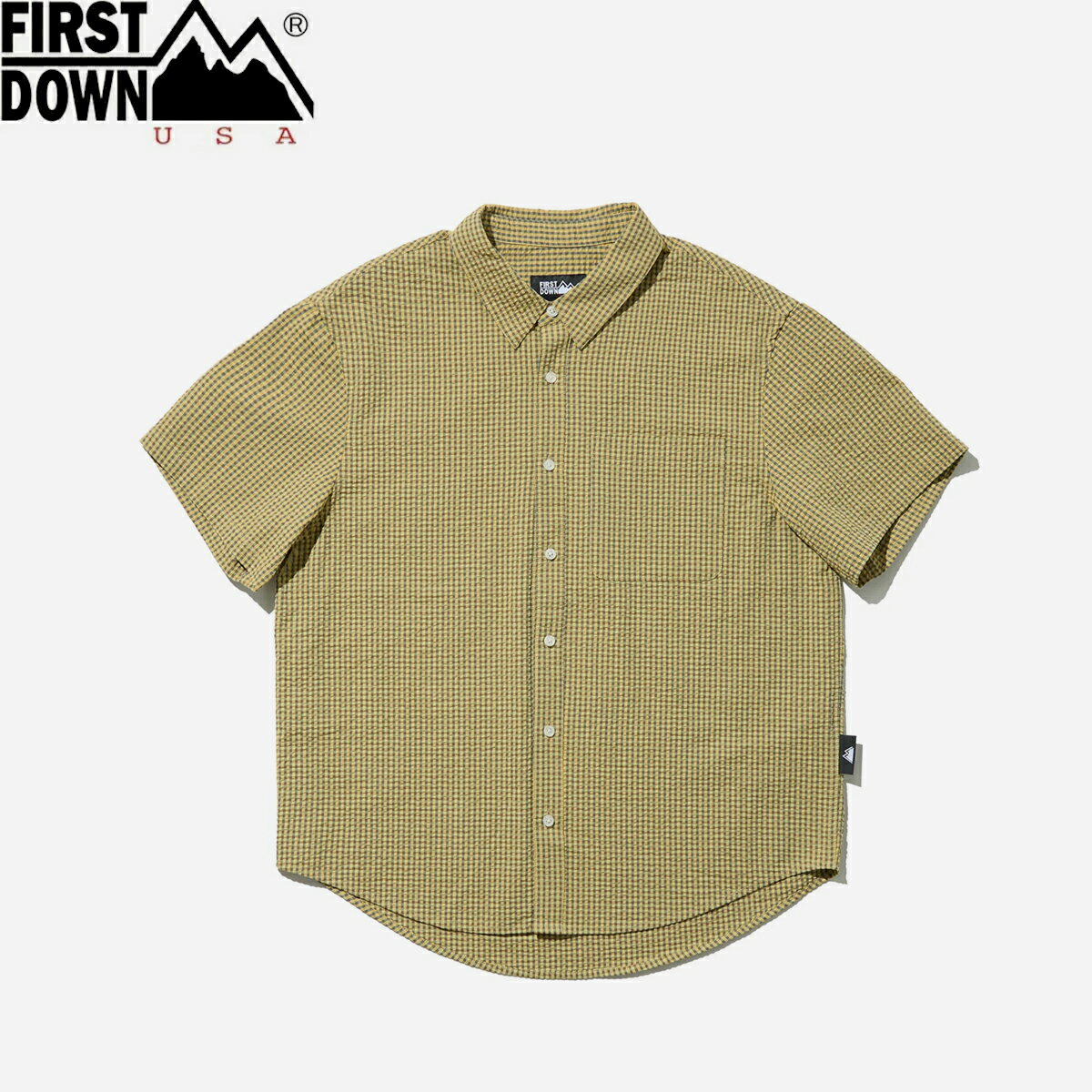 乐天商城 - 【50%OFF】 FIRST DOWN SUCKER S/S SHIRTS ファーストダウン サッカー ショートスリーブ シャツ メンズ レディース トップス 半袖シャツ YELLOW イエロー F891028-40
