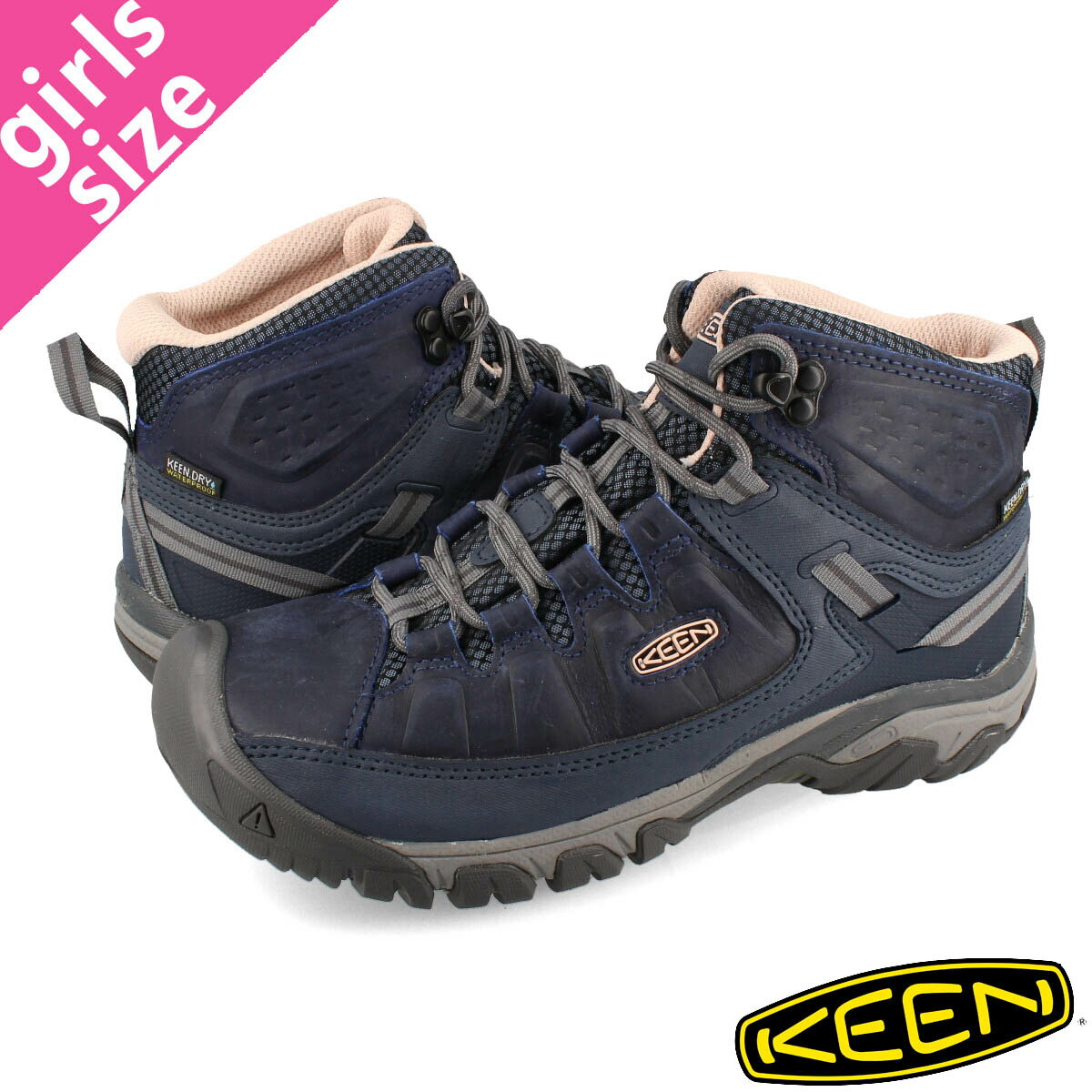  15時迄のご注文で即日発送可 KEEN WOMEN TARGHEE III MID WP キーン ターギー 3 ミッド ウォータープルーフ レディース ミッドカット 防水 VINTAGE INDIGO/PEACHY KEEN インディゴ ブルー 青 1026863