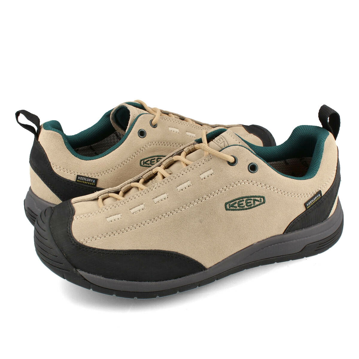 15時迄のご注文で即日発送可 KEEN MEN JASPER II WP キーン ジャスパー II ウォータープルーフ メンズ ローカット SAFARI/SEA MOSS ベージュ 1027176