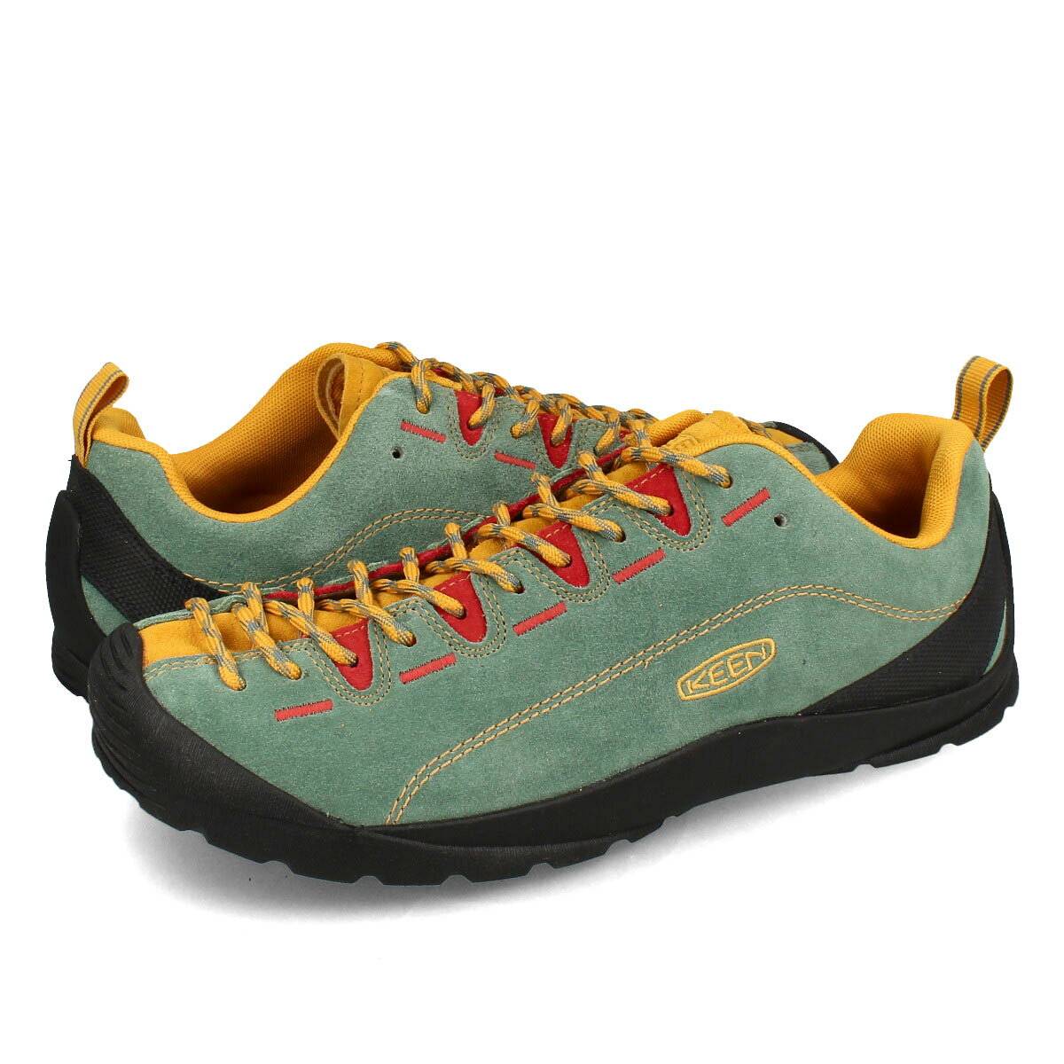 15時迄のご注文で即日発送可 KEEN JASPER キーン ジャスパー メンズ スニーカー ローカット DARK FOREST/GOLDEN YELLOW グリーン 1028543