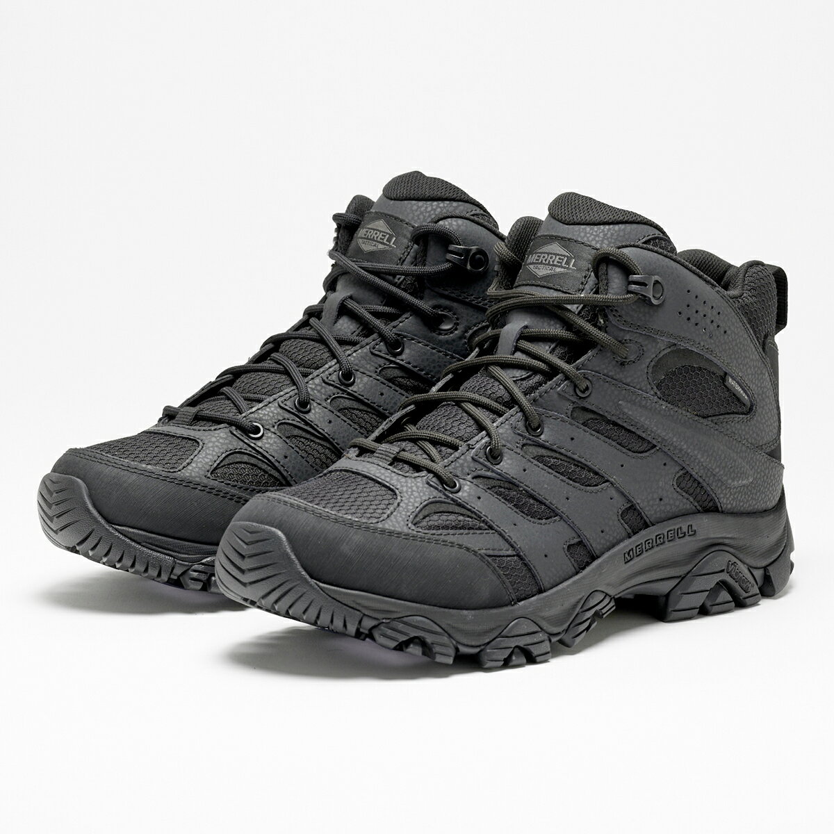 15時迄のご注文で即日発送可 MERRELL MOAB 3 TACTICAL MID WP メレル モアブ 3 タクティカル ミッド ウォータープルーフ メンズ スニーカー ミッドカット BLACK ブラック J003911