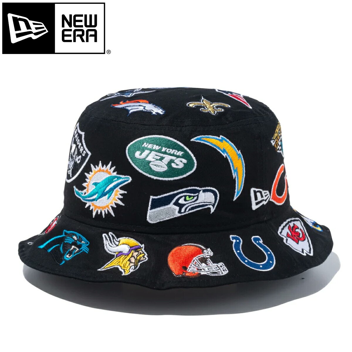 NEW ERA BUCKET01 TEAM LOGO ALL OVER NFL ニューエラ バケット01 チームロゴ オールオーバー NFL メン..