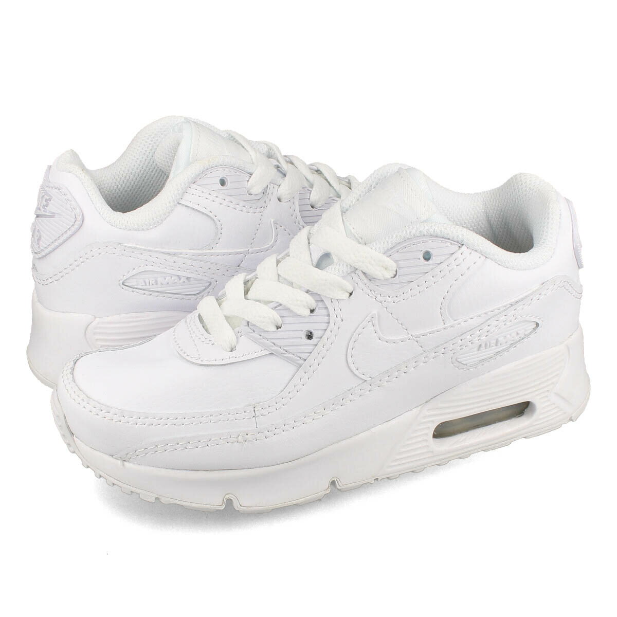 楽天SELECT SHOP LOWTEX15時迄のご注文で即日発送可 【キッズサイズ】【16.0～22.0cm】 NIKE AIR MAX 90 LTR PS ナイキ エア マックス 90 レザー PS WHITE/METALLIC SILVER cd6867-100