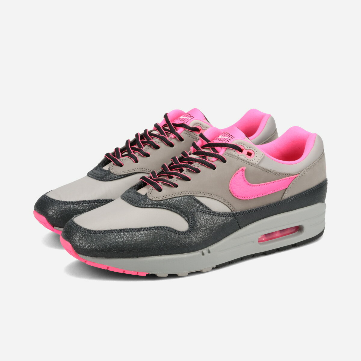 乐天商城 - NIKE AIR MAX 1 HUF ナイキ エア マックス 1 × ハフ メンズ スニーカー ローカット ANTHRACITE/PINK POW/MEDIUM GREY/FLAT PEWTER グレー HF3713-003