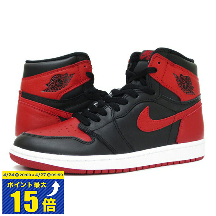 [要エントリーで最大P15倍 4/24(水)20:00～4/27(土)9:59] NIKE AIR JORDAN 1 RETRO HIGH OG 【BRED】 ナイキ エア ジョーダン 1 レトロ ハイ OG BLACK/VARSITY RED/WHITE 555088-001