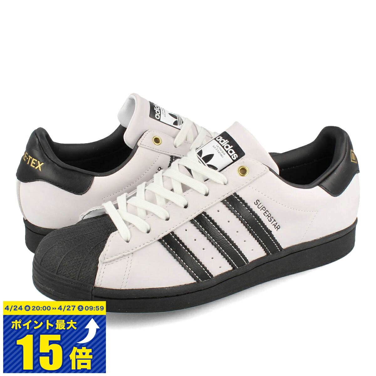 [要エントリーで最大P15倍 4/24(水)20:00～4/27(土)9:59] adidas SUPERSTAR GORE-TEX アディダス スーパースター ゴアテックス メンズ レディース スニーカー ローカット CORE BLACK/CORE BLACK/FTWR WHITE ホワイト IF6162