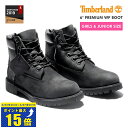 [要エントリーで最大P15倍 4/24(水)20:00～4/27(土)9:59] TIMBERLAND 6inch PREMIUM BOOT ティンバーランド 6インチ プレミアム ブーツ 【JUNIOR'S】 BLACK 【レディース】 12907