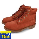 [要エントリーで最大P15倍 4/24(水)20:00～4/27(土)9:59] TIMBERLAND 6inch PREMIUM BOOT WP JUNIOR'S ティンバーランド 6インチ プレミアム ブーツ ウォータープルーフ レディース ブーツ DARK RED NUBUCK レッド A27NQ