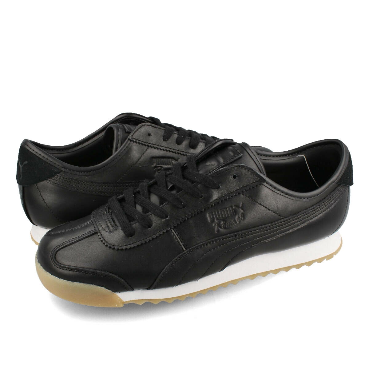 【プライスダウン】 15時迄のご注文で即日発送可 PUMA ROMA LEATHER プーマ ローマ レザー メンズ レディース ローカット BLACK/BLACK ブラック 392432-01